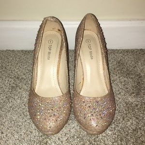 Rose Gold Rhinestone Heels